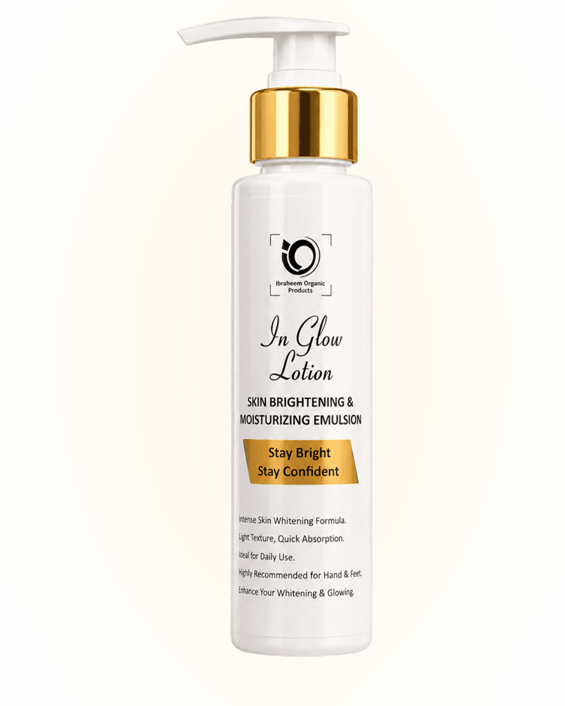 In Glow Lotion bottle by Ibraheem Organic Products